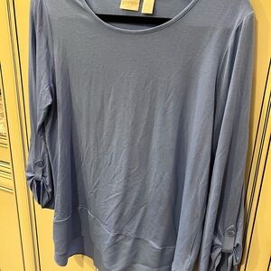 Chico's Soft Blue Long Sleeve Tee